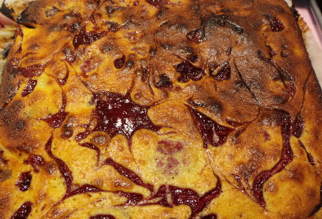 Blondie framboises après cuisson